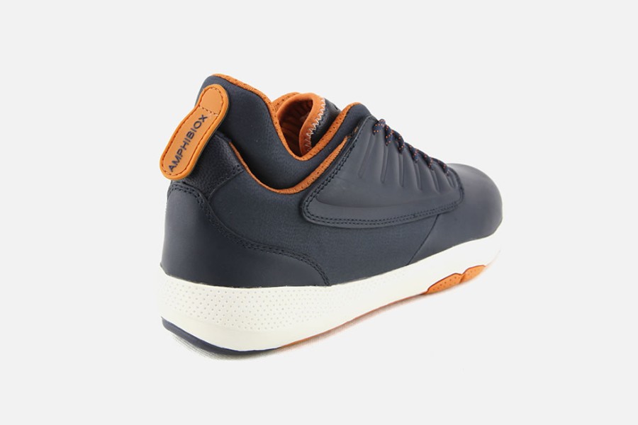 Men Geox | Geox - Modual B Navy Abx Lace-Up Boots On Labotte
