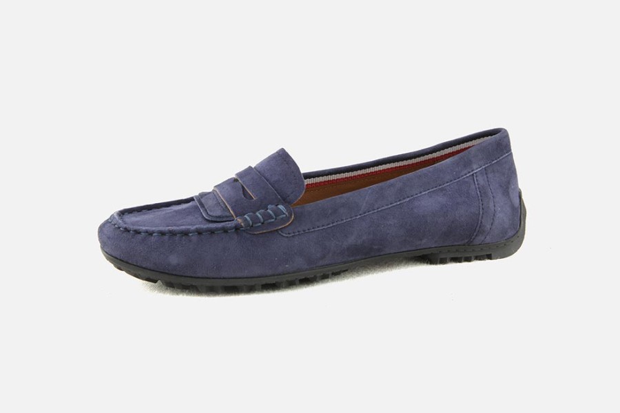 Women Geox | Geox - Kosmopolis Bleu Loafers On Labotte