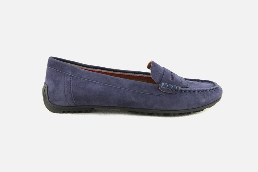 Women Geox | Geox - Kosmopolis Bleu Loafers On Labotte