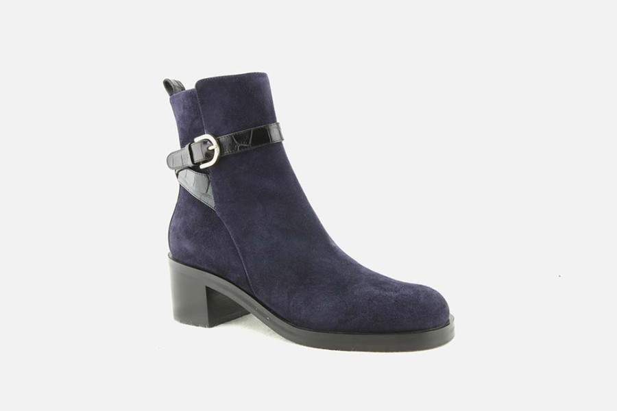 Women Zocal | Zocal - Zokk Bleu Noir Ankle Boots On Labotte