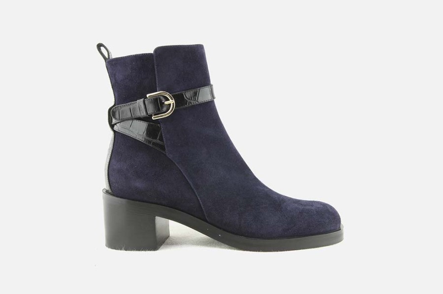Women Zocal | Zocal - Zokk Bleu Noir Ankle Boots On Labotte