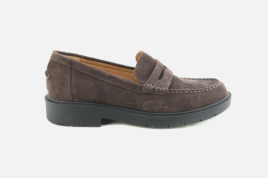 Women Geox | Geox - Spherica Ec1 Moc Coffee Loafers On Labotte