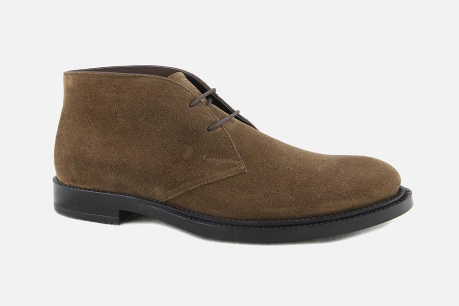 Men Tod's | Tod'S - Gianni Daim Noisette Lace-Up Boots On Labotte