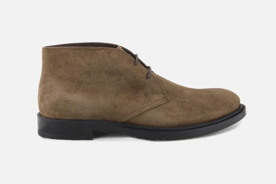 Men Tod's | Tod'S - Gianni Daim Noisette Lace-Up Boots On Labotte