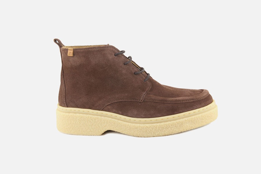 Women El Naturalista | El Naturalista - Arpea Chukka Choco Lace-Up Boots On Labotte