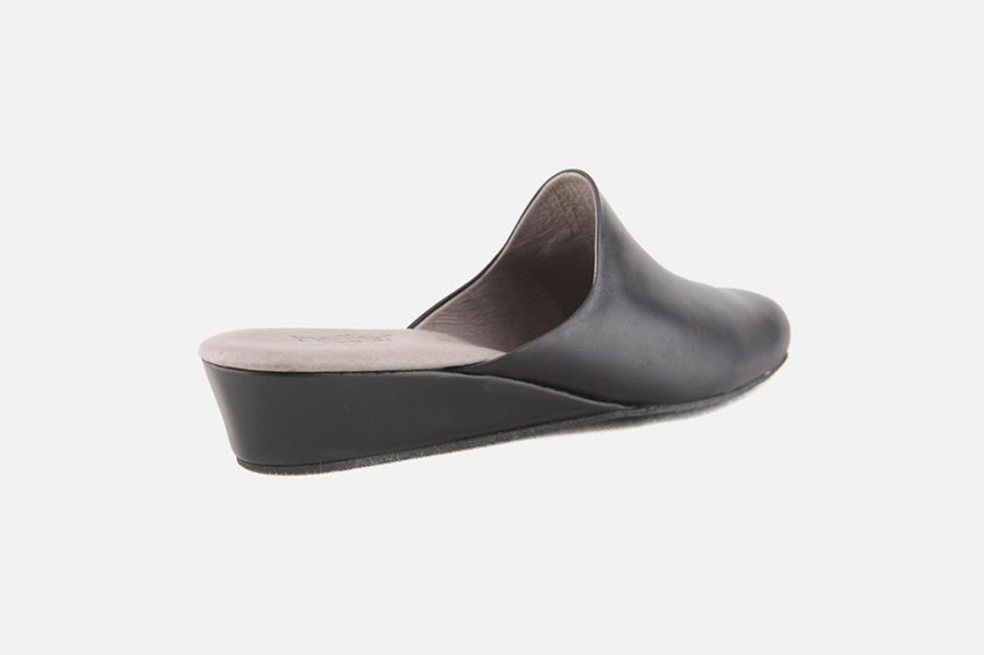Women Heller | Heller - Galanterie Noir Low Slippers On Labotte