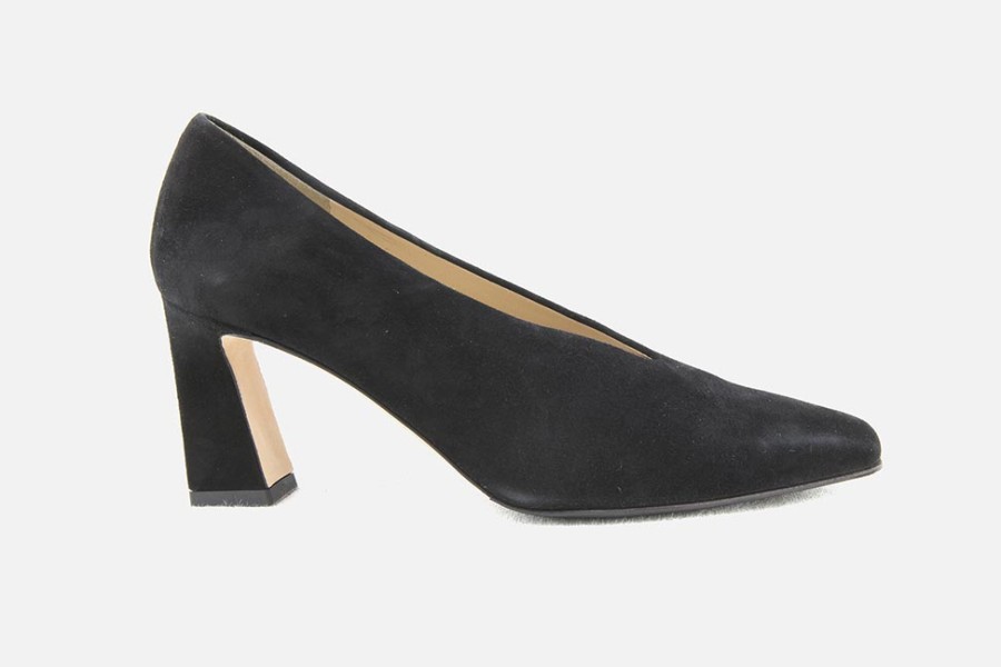 Women Brunate | Brunate - Bagatelle Daim Noir Pumps On Labotte