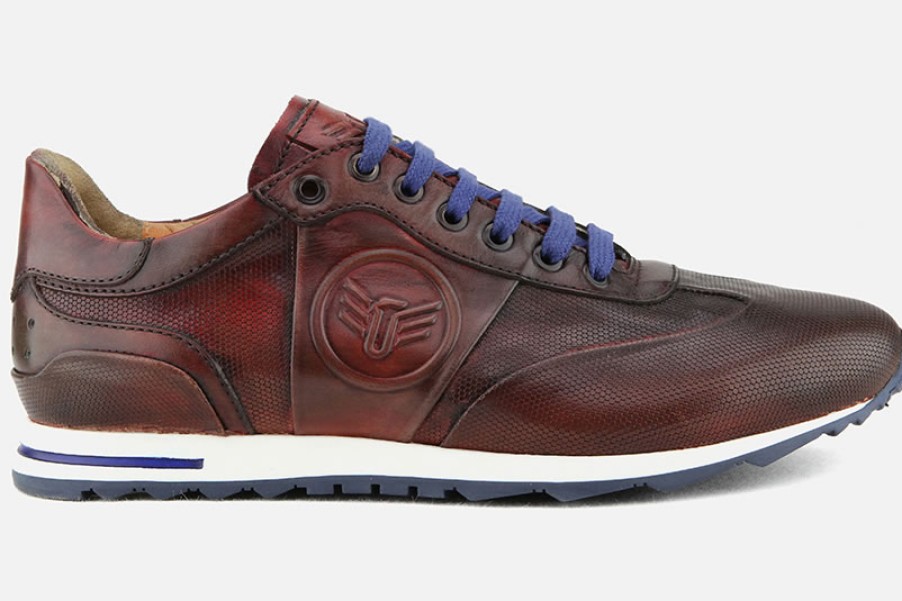 Men Lorenzi | Lorenzi - Novel Burgundy Sneakers On Labotte