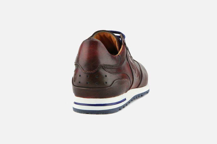 Men Lorenzi | Lorenzi - Novel Burgundy Sneakers On Labotte
