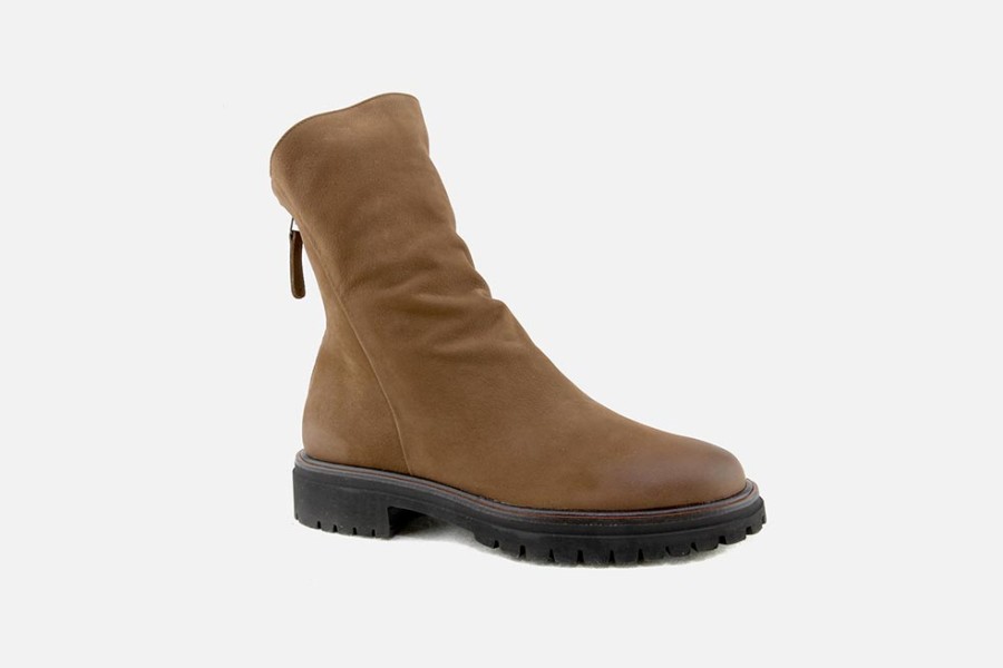 Women Paul Green | Paul Green - Perou Toffee Vintage Ankle Boots On Labotte
