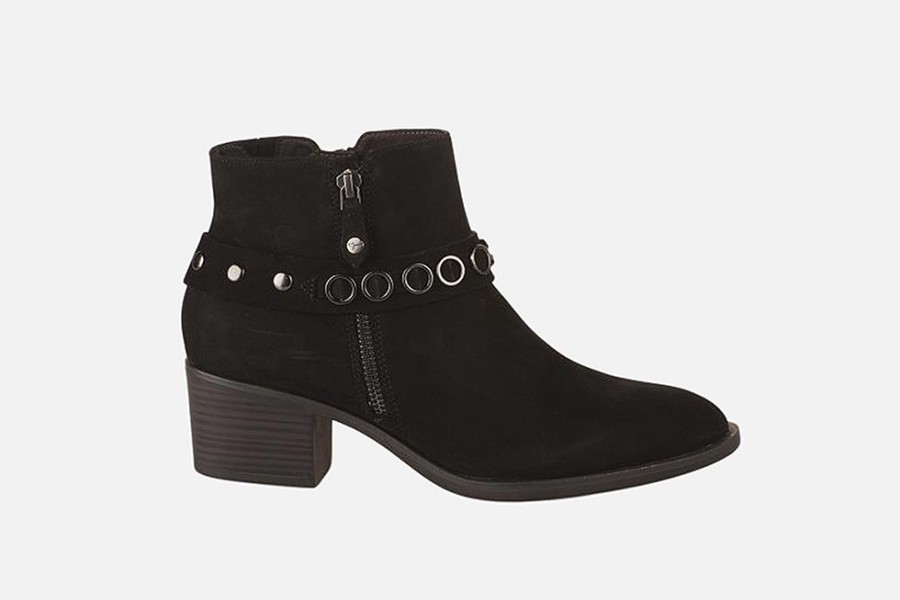 Women Tamaris | Tamaris - Tarazza Black Ankle Boots On Labotte