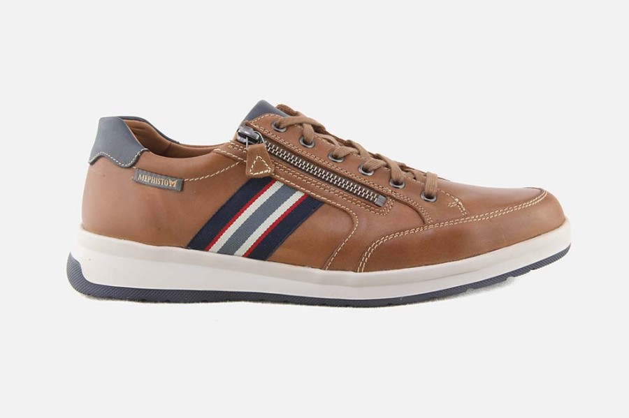 Men Mephisto | Mephisto - Lisandro Zip Noisette Sneakers On Labotte