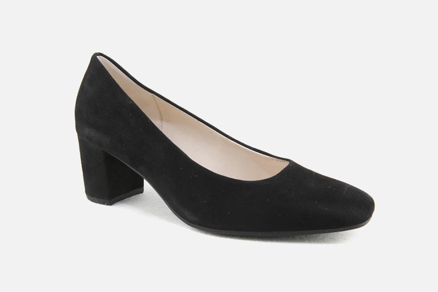 Women Gabor | Gabor - Illustre Daim Noir Pumps On Labotte