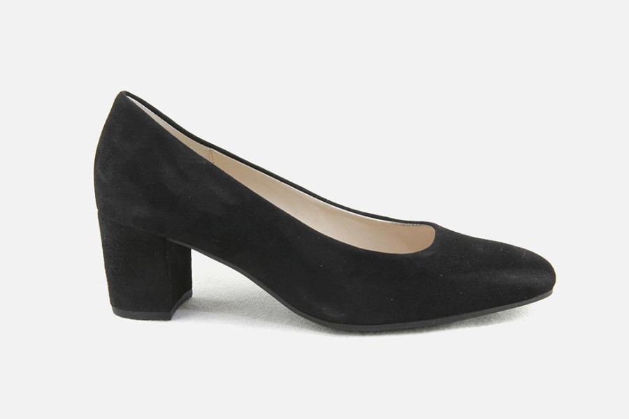 Women Gabor | Gabor - Illustre Daim Noir Pumps On Labotte
