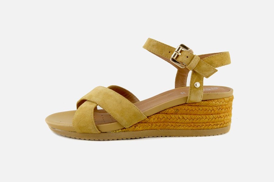 Women Geox | Geox - Ischia Sandale Ocra Sandals On Labotte