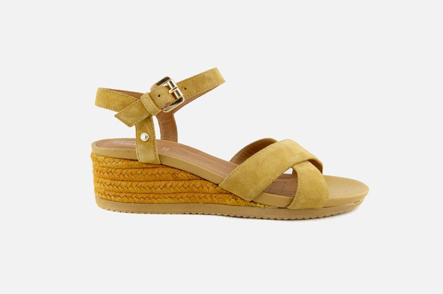 Women Geox | Geox - Ischia Sandale Ocra Sandals On Labotte