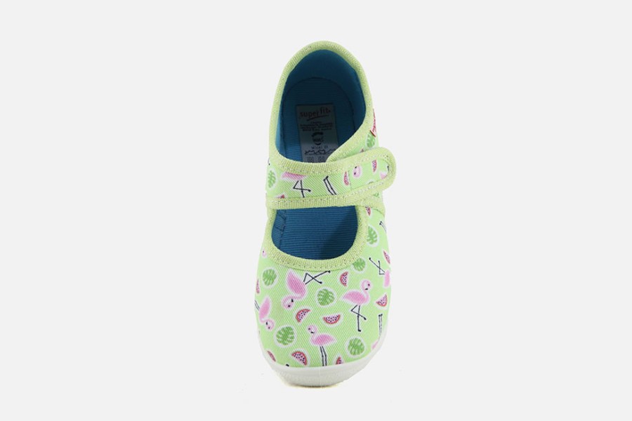 Girls Superfit | Superfit - Flamingo Vert Rose Low Slippers On Labotte