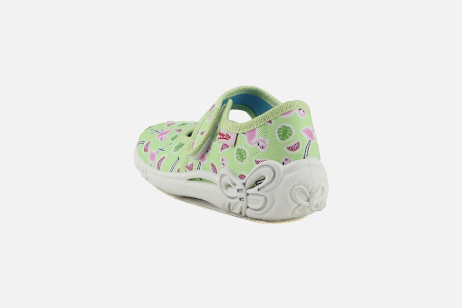 Girls Superfit | Superfit - Flamingo Vert Rose Low Slippers On Labotte