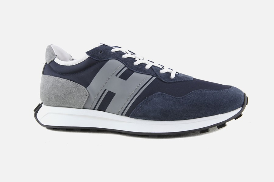 Men Hogan | Hogan - Hogan H601 Blue Grey Sneakers On Labotte