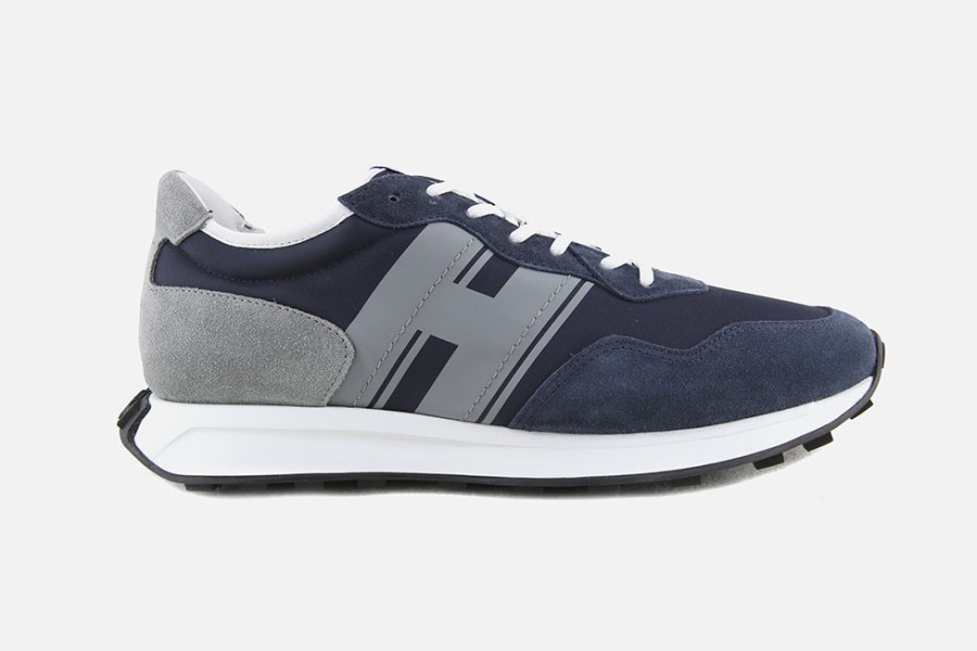 Men Hogan | Hogan - Hogan H601 Blue Grey Sneakers On Labotte