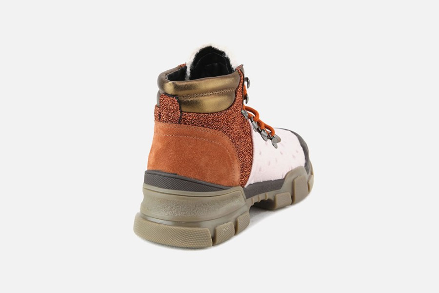 Women L4K3 | L4K3 - Sommet Pink Multi Lace-Up Boots On Labotte