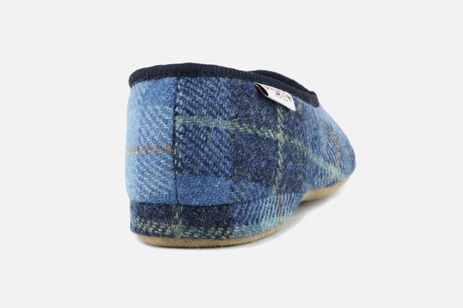 Women Draper | Draper - Excellence Tweed Sky Low Slippers On Labotte