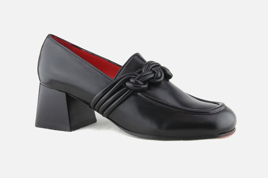 Women Pas de Rouge | Pas De Rouge - Mostly Soft Black Loafers On Labotte
