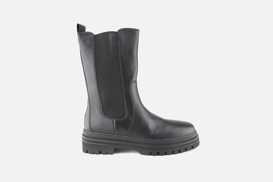 Women Gabor | Gabor - Hooper Lisse Noir Ankle Boots On Labotte