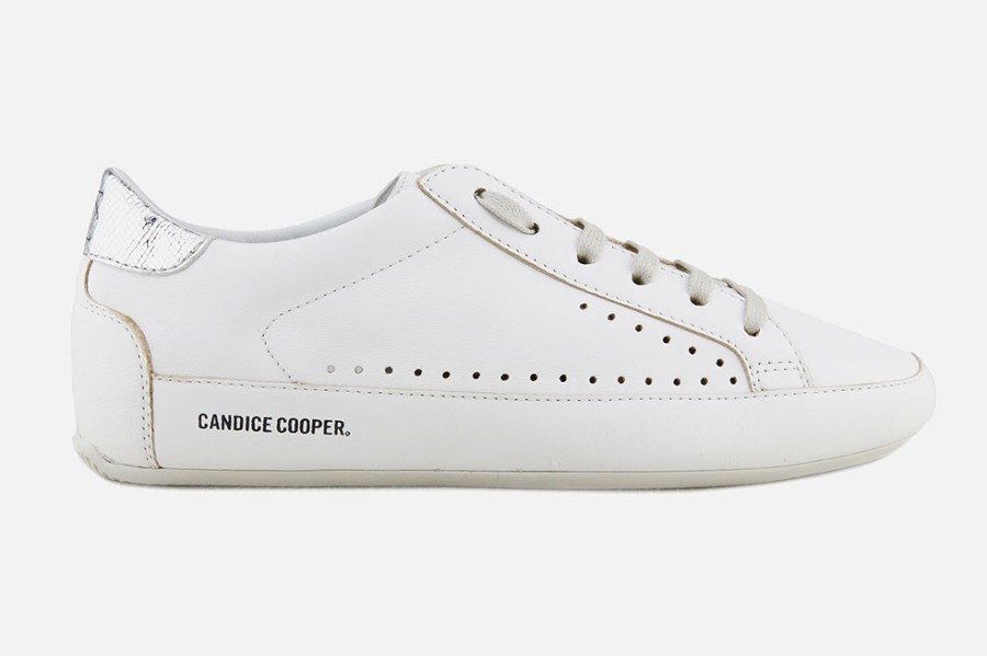 Women Candice Cooper | Candice Cooper - Dafne White Silver Sneakers On Labotte