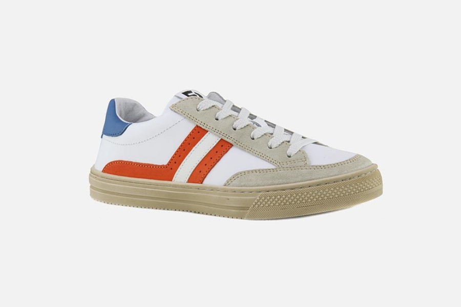 Boys Romagnoli | Romagnoli - Mag Blanc Orange Lace-Up Shoes On Labotte