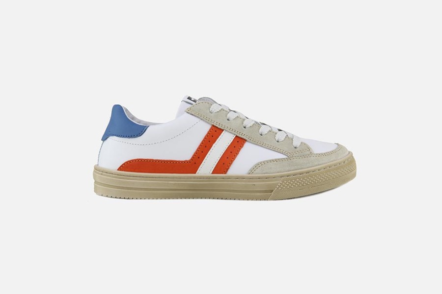 Boys Romagnoli | Romagnoli - Mag Blanc Orange Lace-Up Shoes On Labotte