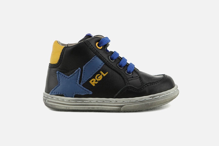 Boys Romagnoli | Romagnoli - Alexander Noir Bleu Lace-Up Boots On Labotte