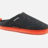 Women Giesswein | Giesswein - Woolpops Grey Orange Low Slippers On Labotte
