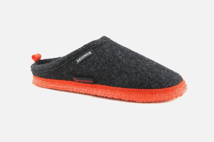 Women Giesswein | Giesswein - Woolpops Grey Orange Low Slippers On Labotte