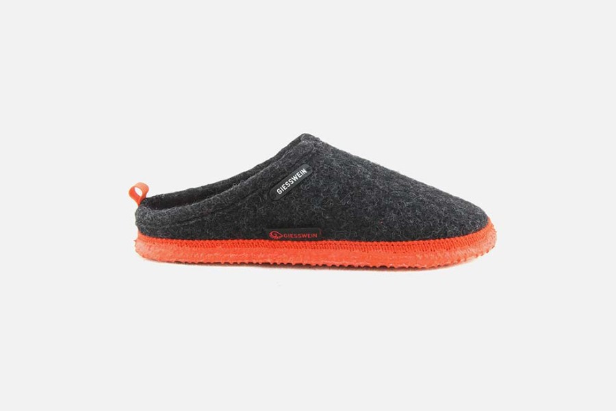 Women Giesswein | Giesswein - Woolpops Grey Orange Low Slippers On Labotte