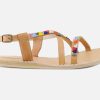 Women Laidback London | Laidback London - Azari Flat Light Brown Tribal Sandals On Labotte