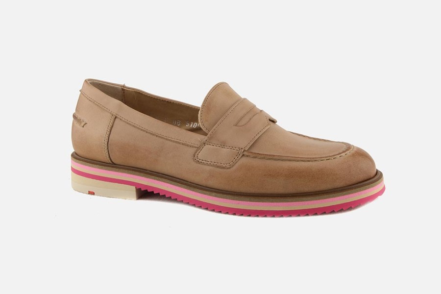 Women LLOYD | Lloyd - Gin Moc Praline Vintage Loafers On Labotte