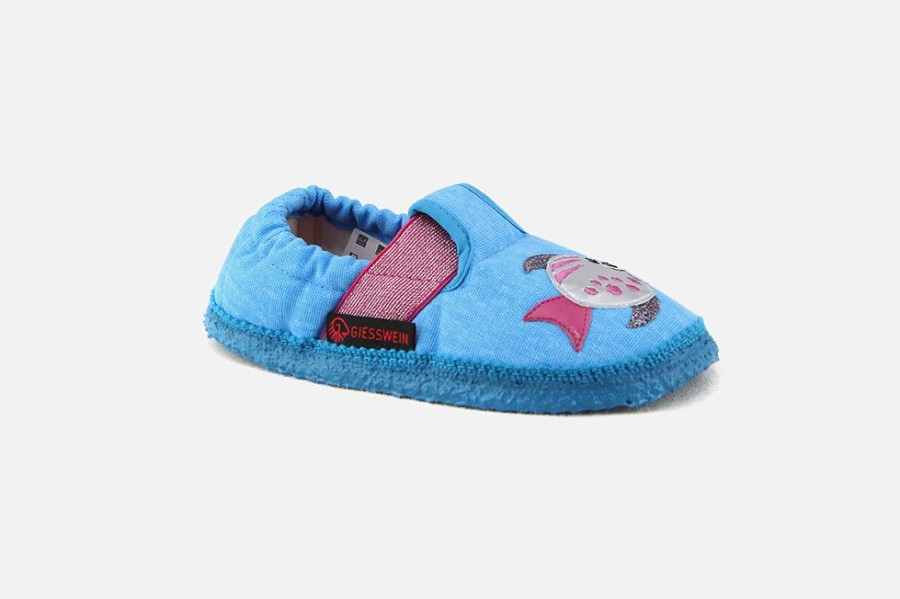 Girls Giesswein | Giesswein - Aquarium Sea Blue Low Slippers On Labotte