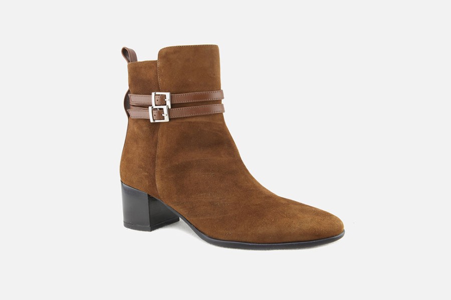 Women Cervone | Cervone - Charme Tabacco Ankle Boots On Labotte