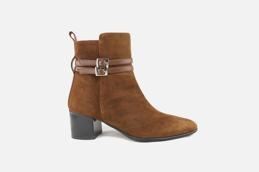 Women Cervone | Cervone - Charme Tabacco Ankle Boots On Labotte