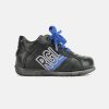 Boys Romagnoli | Romagnoli - Mirliton Noir Bleu Lace-Up Boots On Labotte