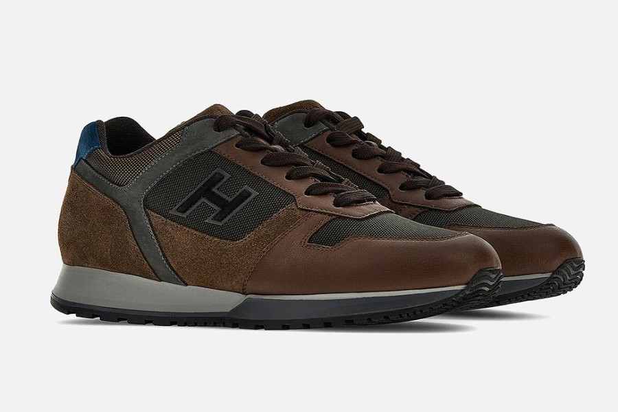 Men Hogan | Hogan - Hogan 321 Brown Green Grey Sneakers On Labotte