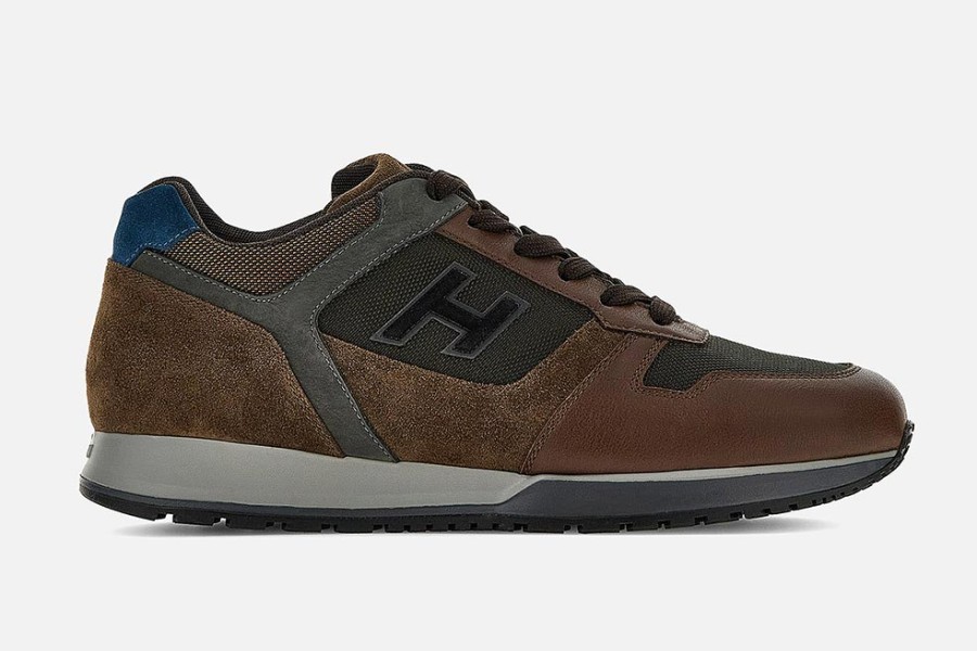 Men Hogan | Hogan - Hogan 321 Brown Green Grey Sneakers On Labotte
