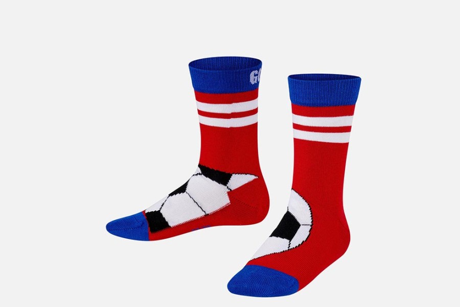 Boys Falke | Falke - Active Soccer Bleu Rouge Socks On Labotte