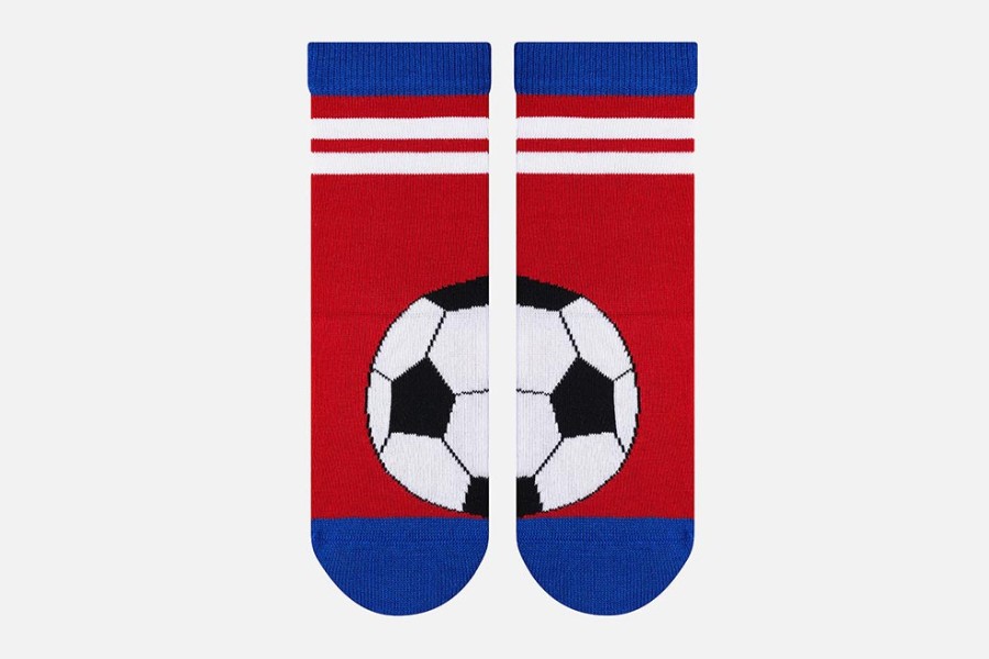 Boys Falke | Falke - Active Soccer Bleu Rouge Socks On Labotte
