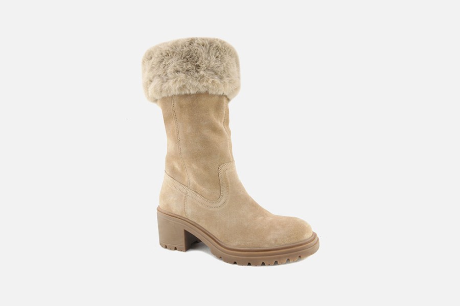 Women Geox | Geox - Damiana Fur Boot Toffee Beige Boots On Labotte