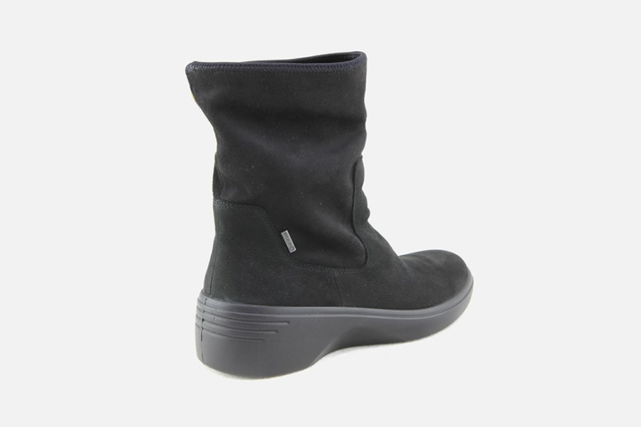 Women Ecco | Ecco - Soft 7 Wedge Boot Black Gtx Ankle Boots On Labotte