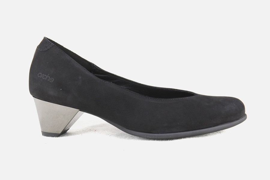 Women Arche | Arche - Marlly Nubuk Noir Pumps On Labotte