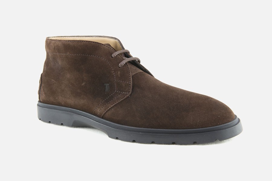 Men Tod's | Tod'S - Tods Chukka 59 Daim Choco Lace-Up Boots On Labotte