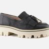 Women Paul Green | Paul Green - People Noir Et Beige Loafers On Labotte